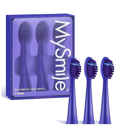 MySmile DY156 Electric Toothbrush Replacement Heads, 3 Packs (Purple)