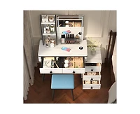 Vlsrka Vanity Makeup Desk with Mirror and Lights