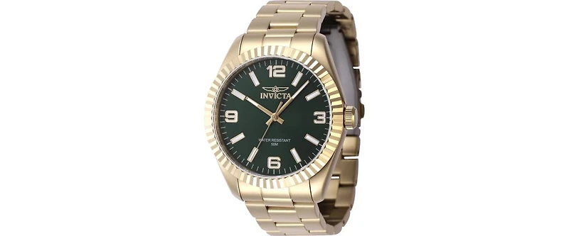 Invicta Men's Specialty Quartz 3 Hand Green Dial Watch