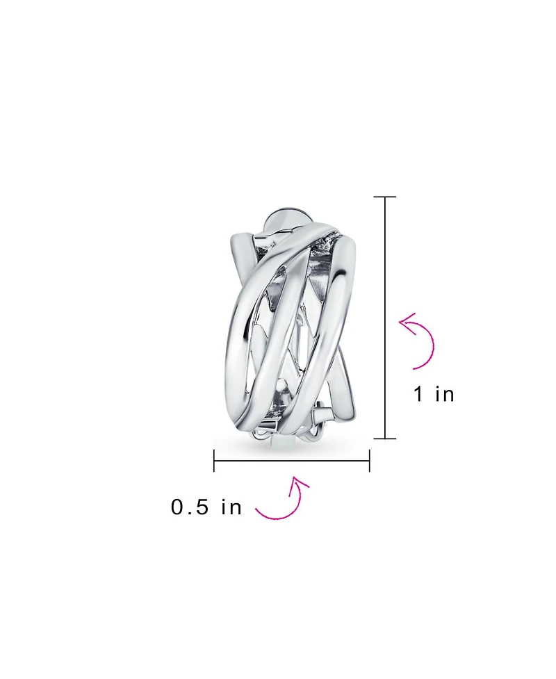 Bling Jewelry Classic Celtic Knot Clip-On Earrings Two Tone For Non-Pierced Ears Gold Plated