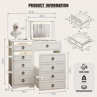 Vlsrka Vanity Makeup Desk with Mirror and Lights
