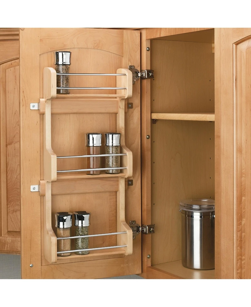 Rev-a-Shelf 15" Kitchen Cabinet Door Mounted 3-Shelf Storage Spice Rack, 4SR-15