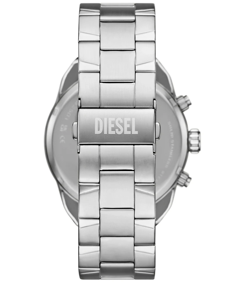 Diesel Men's Spiked Quartz Chronograph Silver Stainless Steel Watch, 49mm