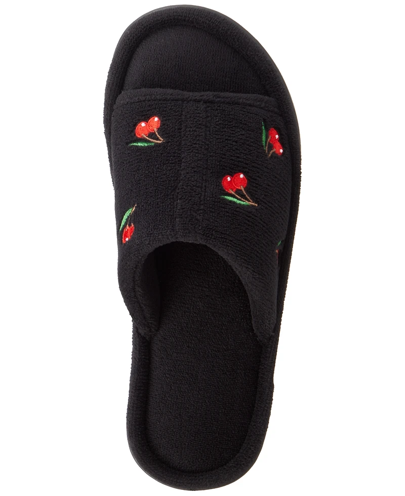 Isotoner Signature Women's Embroidered Fruit Slide Slippers