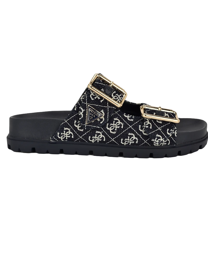 Guess Women's Fasten Double-Buckle Footbed Sandals