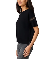 Melissa Paige Women's Lace-Inset Short-Sleeve Sweater