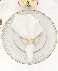 American Atelier Shine Silver Charger Plate 13", Set of 4