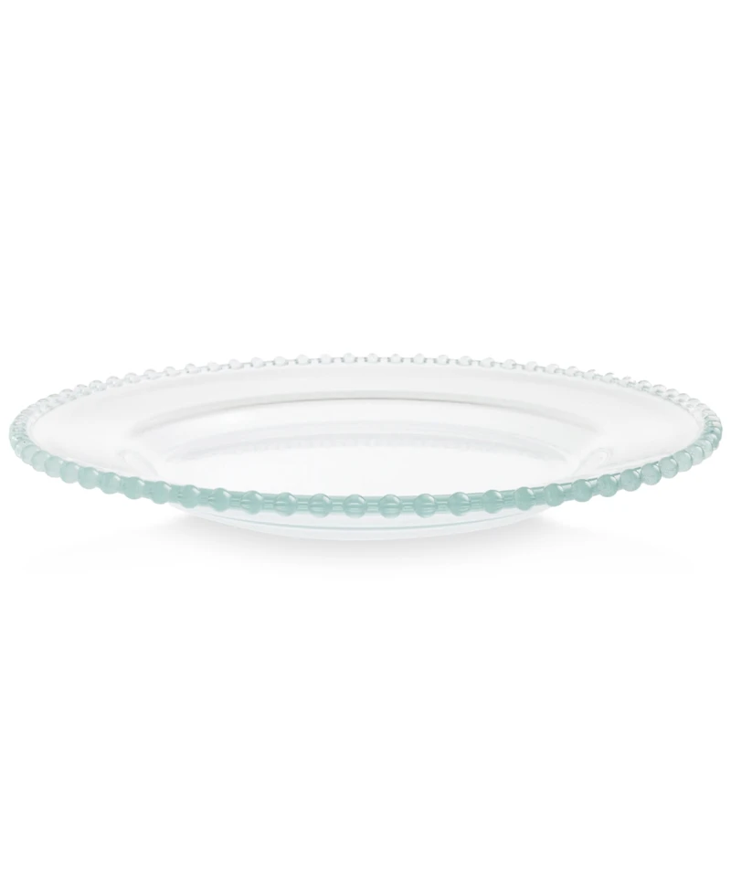 American Atelier Beaded Clear Glass Charger Plates, Set of 4
