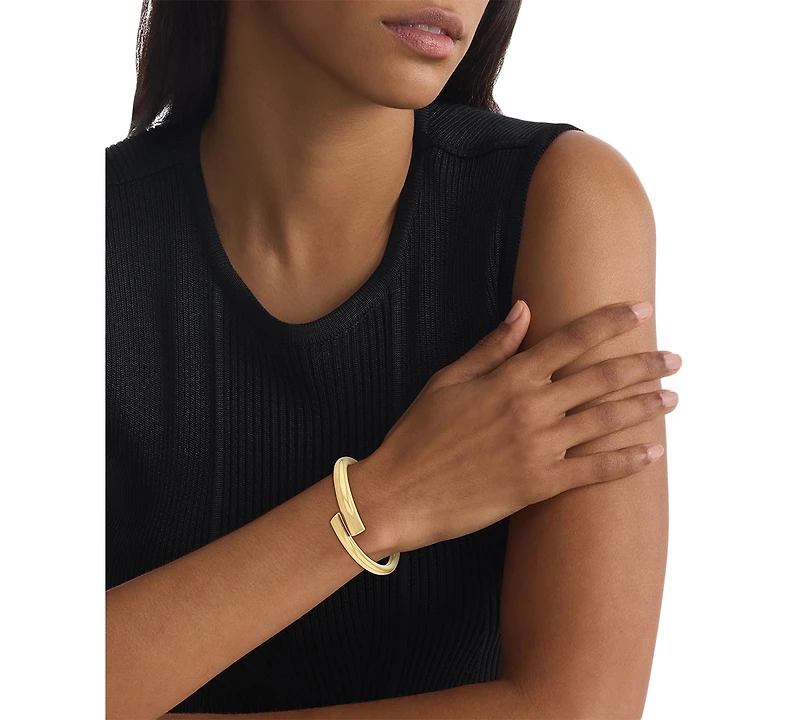 Calvin Klein Silver-Tone Ck Spiral Hinge Bracelet