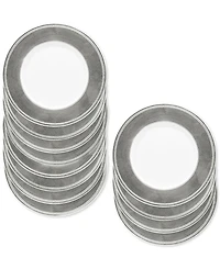 American Atelier Leaf Rim/White Charger Plates, Set of 12