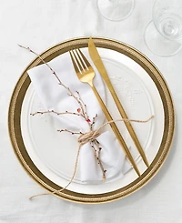 American Atelier Leaf Rim/White Charger Plates, Set of 12