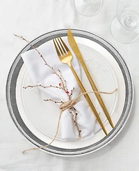 American Atelier Leaf Rim/White Charger Plates, Set of 12