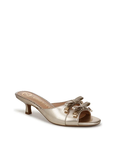 Sam and Libby Women's Odina Bow Kitten Heel Dress Sandals