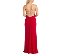 Morgan & Company Juniors' Embellished-Strap Jersey Gown