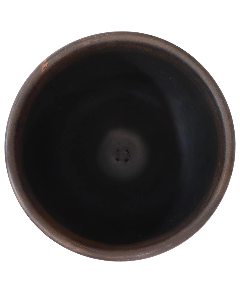 Elizabeth 16" Double-Walled Polyresin Ribbed Urn Outdoor Planter - Uv-Resistant Rust Finish - Set of 4