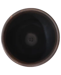 Elizabeth 16" Double-Walled Polyresin Ribbed Urn Outdoor Planter - Uv-Resistant Rust Finish - Set of 4