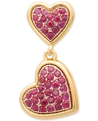 Kate Spade New York Two-Tone Cubic Zirconia Pave Double Heart Drop Earrings