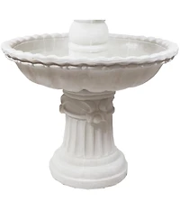 52"H Electric Fiberglass 4-Tier Fruit Top Outdoor Water Fountain, White Finish