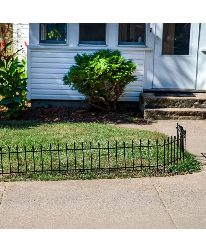 Outdoor Lawn and Garden Metal Roman Style Decorative Border Fence Panel Set