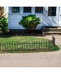 Outdoor Lawn and Garden Metal Roman Style Decorative Border Fence Panel Set