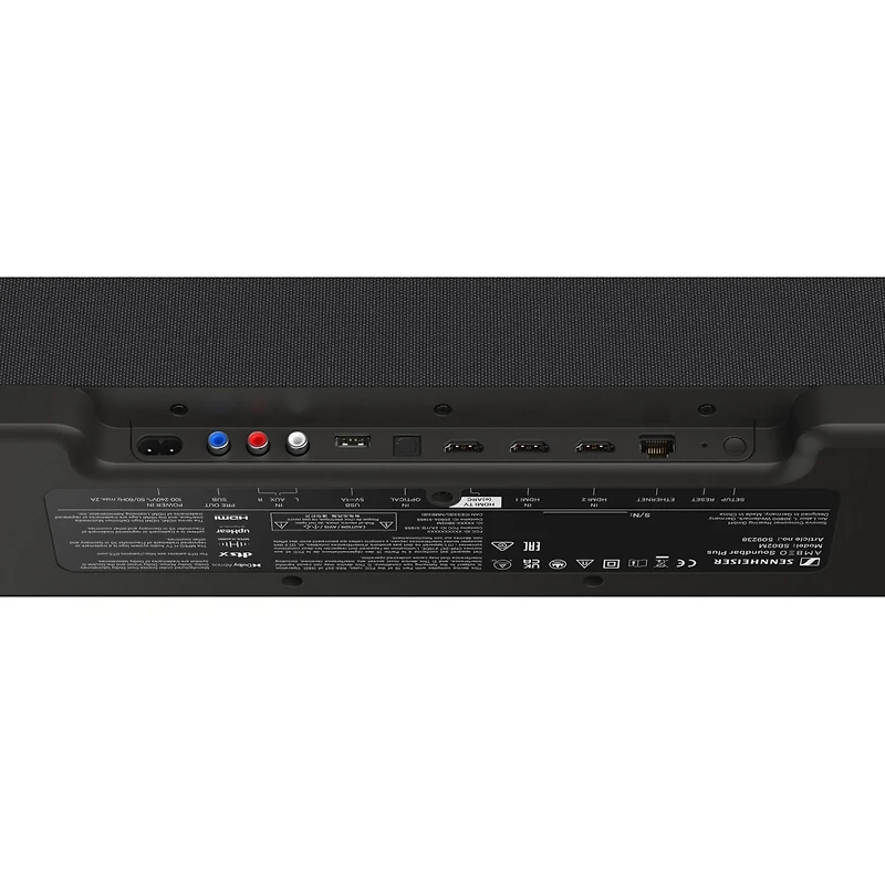 Sennheiser Ambeo Soundbar Plus for Tv and Music with Immersive 3D Surround Sound, Virtual 7.1.4 Speaker Setup, Built-in Dual Subwoofers, Advanced Stre
