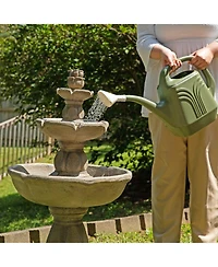 35"H Electric Fiberglass 3-Tier Birds' Delight Outdoor Bird Bath Water Fountain