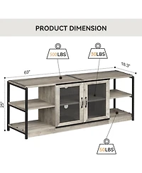 gaomon Tv Stand for 65+ Inch Tv, Industrial Entertainment Center Tv Media Console Cabinet