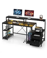 gaomon Computer Gaming Desk with File Drawers