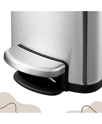 gaomon 6L Pedal Slim Trash Bin, Stainless Steel Waste Bin with Lid and Inner Bin
