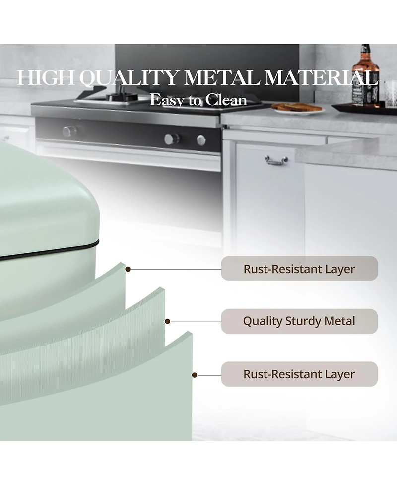 gaomon 8 Gallon (30L) Step Trash Can, Stainless Steel Bathroom Garbage Can