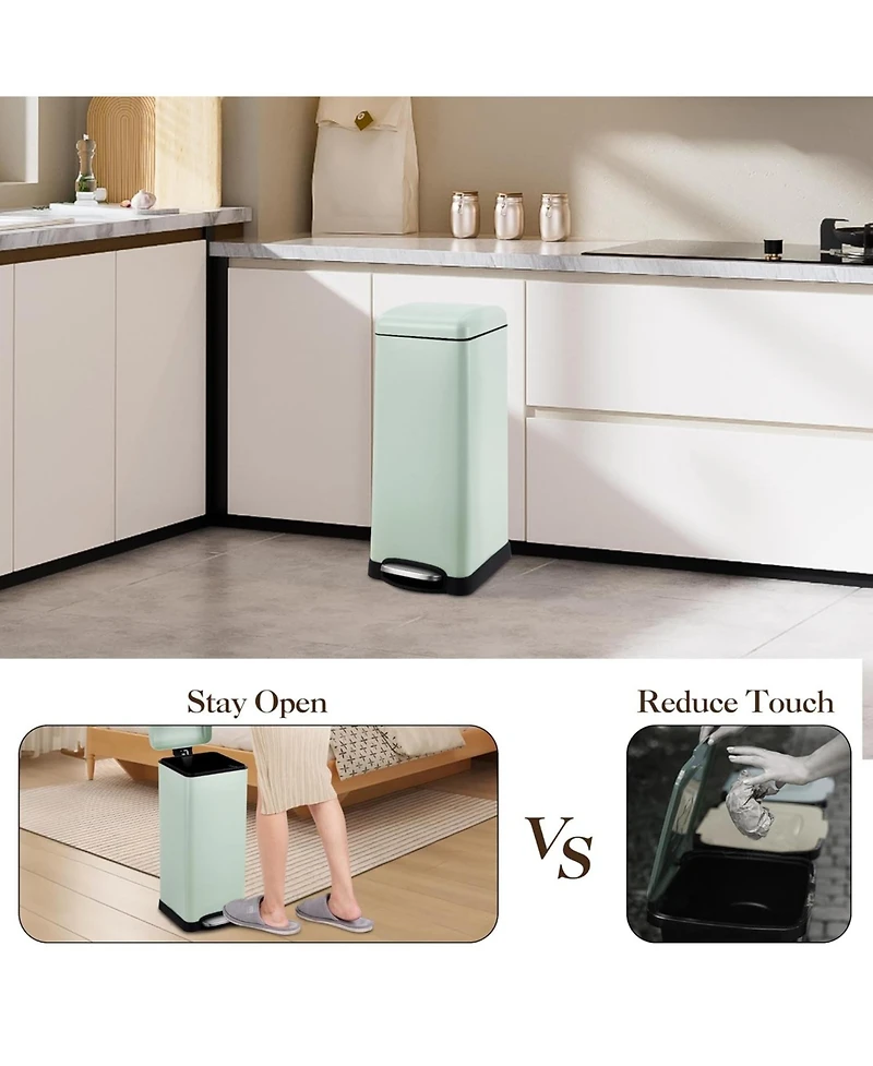 gaomon 8 Gallon (30L) Step Trash Can, Stainless Steel Bathroom Garbage Can