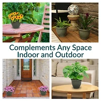 Studio Outdoor/Indoor High-Fired Glazed Uv- and Frost-Resistant Ceramic Planters with Drainage Holes