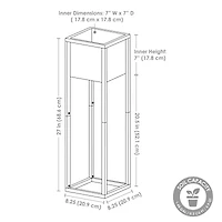 Modern Simplicity 8.25" Square Cold-Rolled Steel Outdoor Elevated Planter