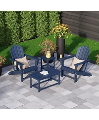 WestinTrends 4-Piece Adirondack Chairs with Cup Holders and Table Set
