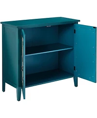 Kings Brand Furniture Ilya 2-Door Accent Cabinet, Antique Blue