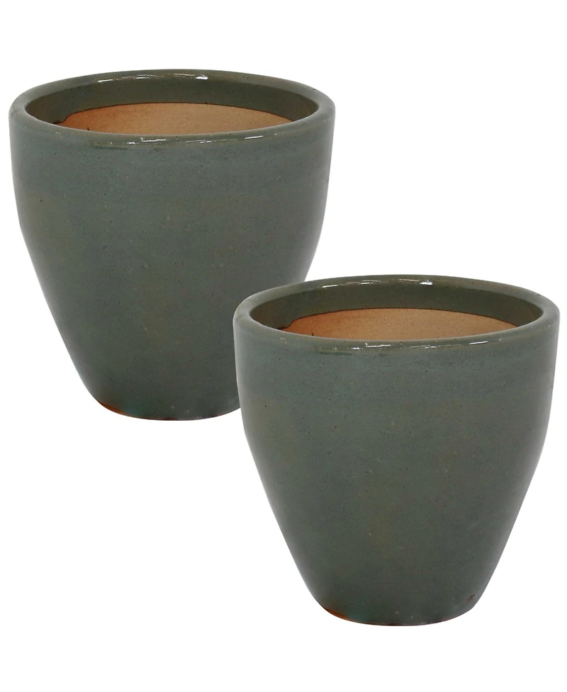 Resort High-Fired Outdoor/Indoor Glazed Uv- and Frost-Resistant Ceramic Planters with Drainage Holes