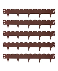 Outdoor Lawn and Garden Heavy-Duty Steel Scalloped Metal Flexible Landscape Edging Borders - 16' 5pk