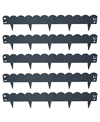 Outdoor Lawn and Garden Heavy-Duty Steel Scalloped Metal Flexible Landscape Edging Borders - 16' 5pk