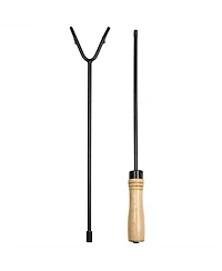 Outdoor Steel Log Poker with Wooden Handle - 32"