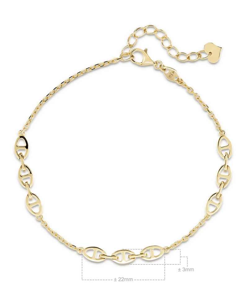 Devata Mariner Anchor Chain Bracelet in 14K Gold, 6.5 in adj to 7.5 in, approx. 3.8 grams.