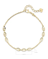 Devata Mariner Anchor Chain Bracelet in 14K Gold, 6.5 in adj to 7.5 in, approx. 3.8 grams.