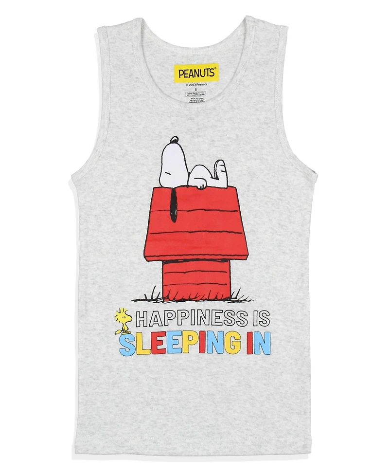 Peanuts Big Girls Snoopy Happiness Is Sleeping Tank Pajama Set