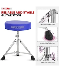 5 Core Drum Throne Adjustable Guitar Stool Padded Seat + Drum Practice Pad Snare Drumming Stand