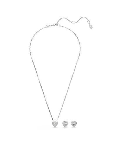 Swarovski Ariana Grande x Swarovski Rhodium Plated Heart Mixed Cuts Set