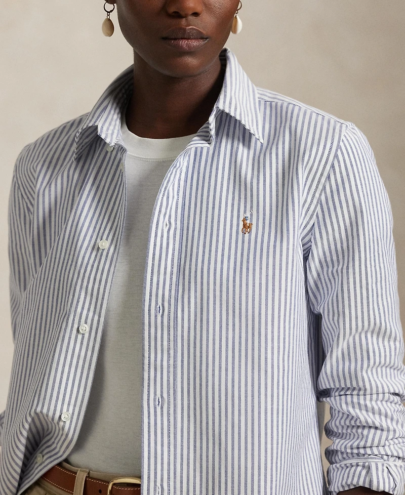 Polo Ralph Lauren Women's Stretch Slim Fit Striped Oxford Shirt