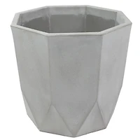 Indoor/Outdoor Modern Faceted Polyresin Flower Pot Planter