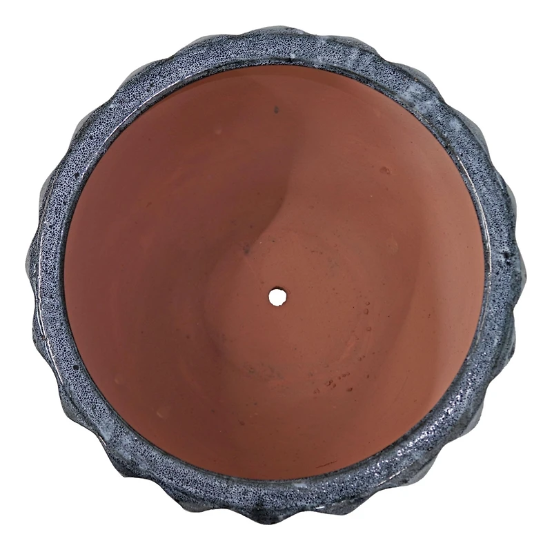 Round Ceramic Planter - Black Mist - 10" - Set of 2
