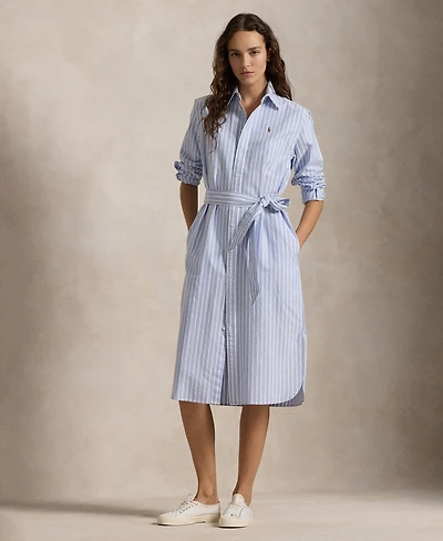 Polo Ralph Lauren Women's Belted Cotton Oxford Shirtdress