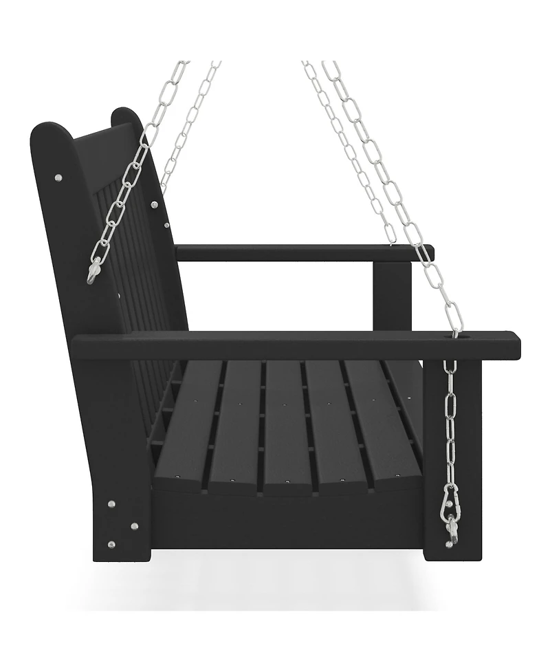 WestinTrends Outdoor Patio Hdpe Hanging Front Porch Swing Bench