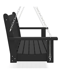 WestinTrends Outdoor Patio Hdpe Hanging Front Porch Swing Bench